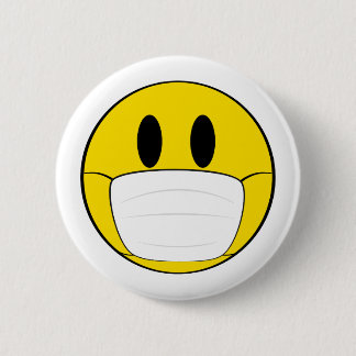 Emoji with Mask Illustrated 6 Cm Round Badge