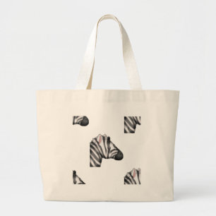 emoji zebra large tote bag