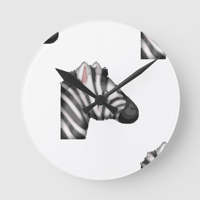 emoji zebra round clock (Front)