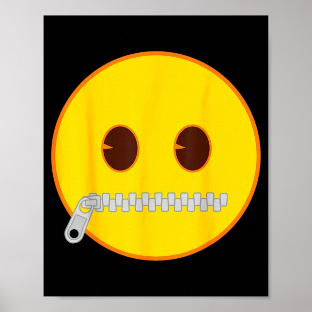 Emoji Zip Zipper Mouth Yellow Smile Face  Poster (Front)