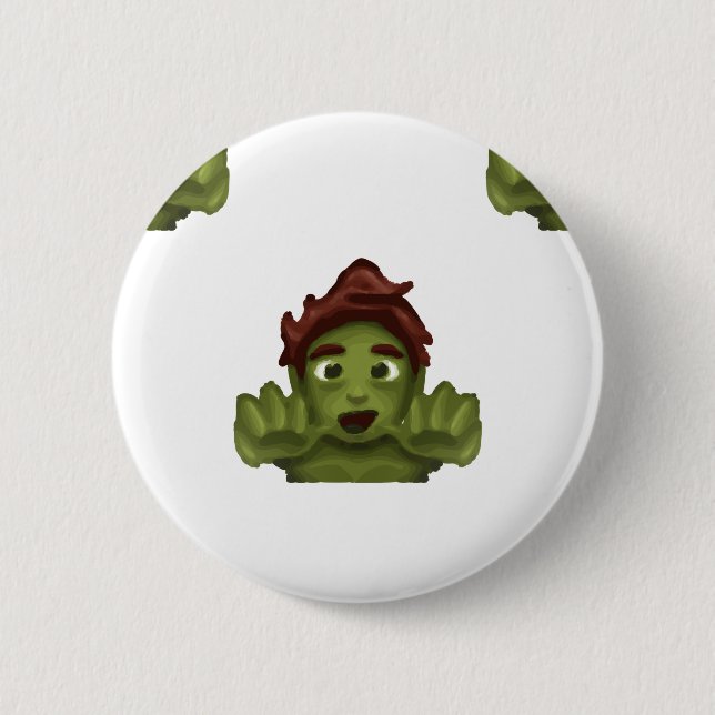 emoji zombie man 6 cm round badge (Front)