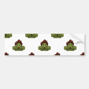 emoji zombie man bumper sticker