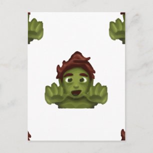 emoji zombie man postcard
