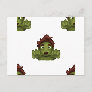 emoji zombie man postcard