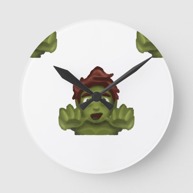 emoji zombie man round clock (Front)
