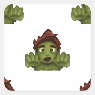 emoji zombie man square sticker