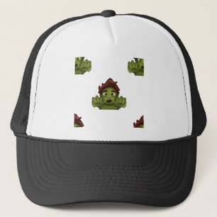 emoji zombie man trucker hat