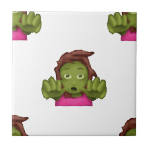 emoji zombie woman ceramic tile