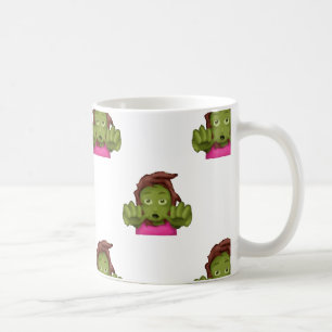 emoji zombie woman coffee mug