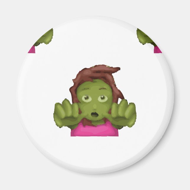 emoji zombie woman magnet (Front)