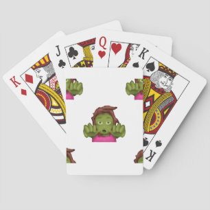 emoji zombie woman playing cards