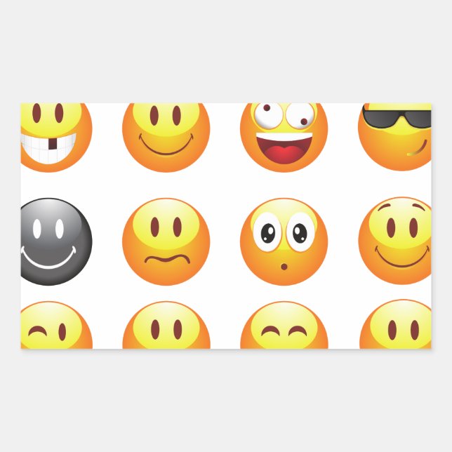 emojis rectangular sticker (Front)