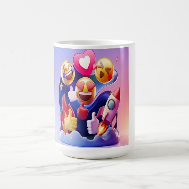 Emojis Unleashed A Fun, Colourful Adventure Coffee Mug (Center)