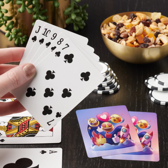 Emojis Unleashed A Fun, Colourful Adventure Playing Cards (In Situ)