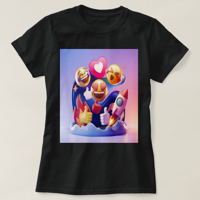 Emojis Unleashed A Fun, Colourful Adventure T-Shirt (Design Front)
