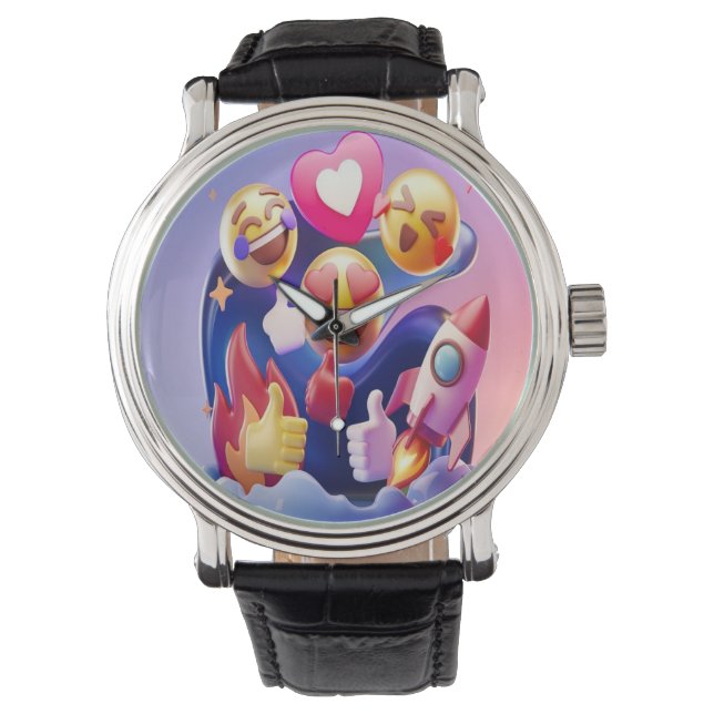 Emojis Unleashed A Fun, Colourful Adventure Watch (Front)