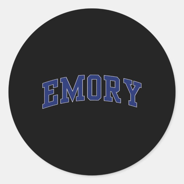 Emory Eagles Arch Over Classic Round Sticker (Front)