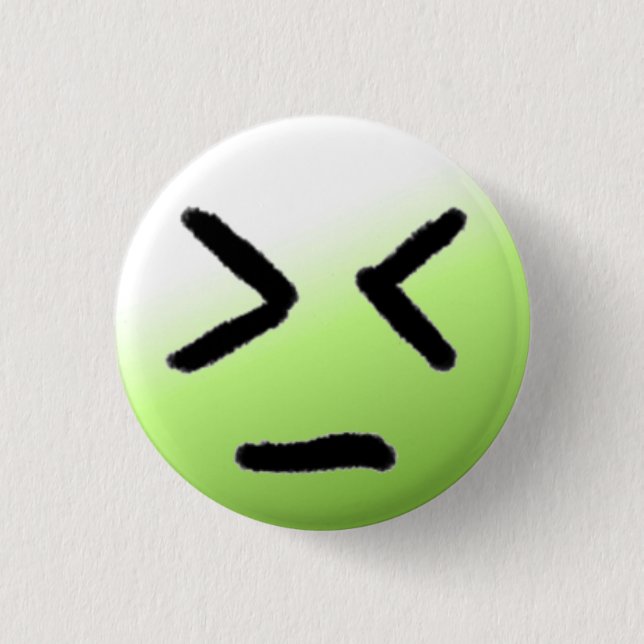 Emoticon Angry Green 3 Cm Round Badge (Front)