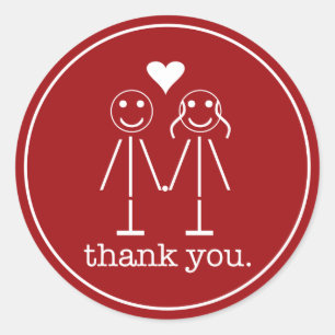 Emoticon Couple Classic Round Sticker