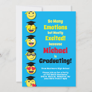 Emoticon Happy Cute Graduation Party Invitation