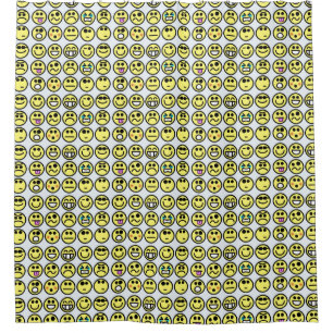 emoticon happy face bathroom shower curtain