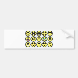 emoticon happy face bumper sticker