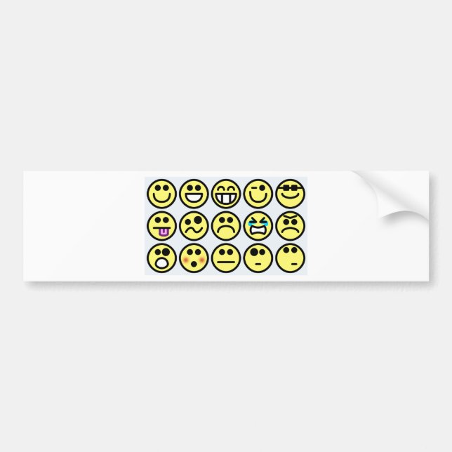 emoticon happy face bumper sticker (Front)