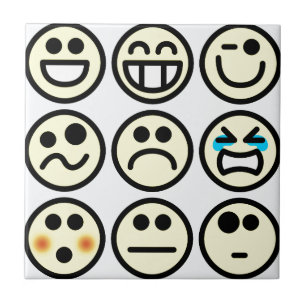 emoticon happy face ceramic tile