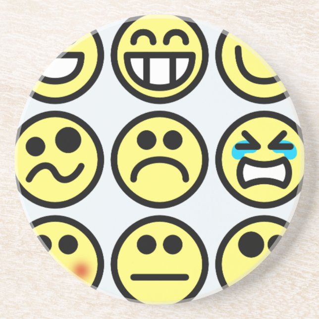 emoticon happy face coaster (Front)