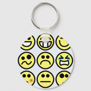 emoticon happy face key ring