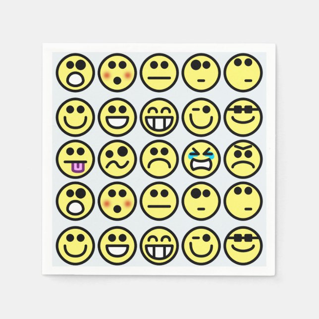 emoticon happy face napkins (Front)