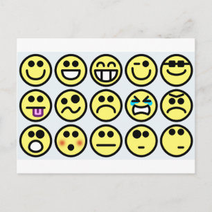 emoticon happy face postcard