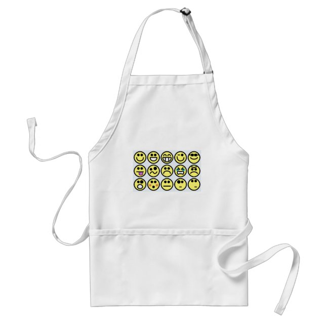 emoticon happy face standard apron (Front)