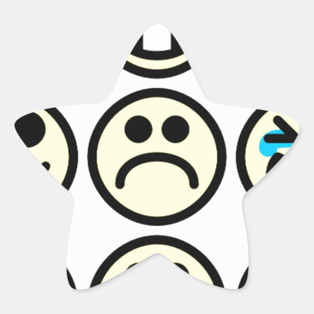 emoticon happy face star sticker (Front)