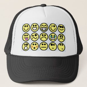 emoticon happy face trucker hat