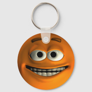 Emoticon Orange Key Ring