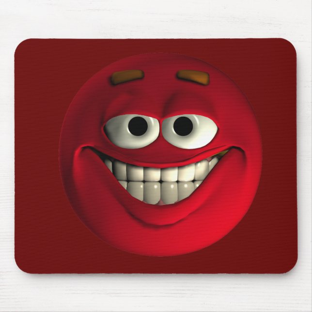Emoticon Red Mouse Pad (Front)