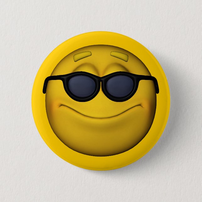 Emoticon With Sunglasses 6 Cm Round Badge (Front)