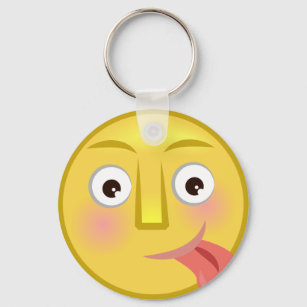 Emoticon With Tongue Out Key Ring