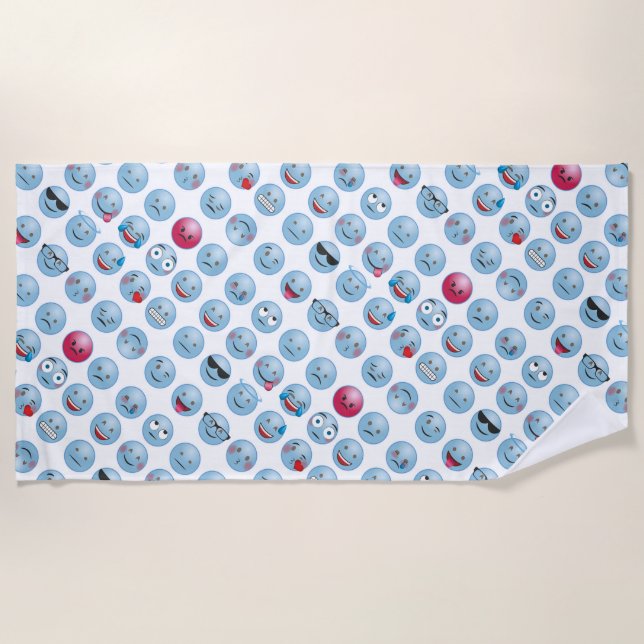 Emoticons Beach Towel (Front)