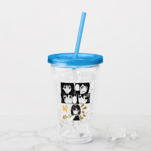 Emotional Anime grids. No BG Acrylic Tumbler