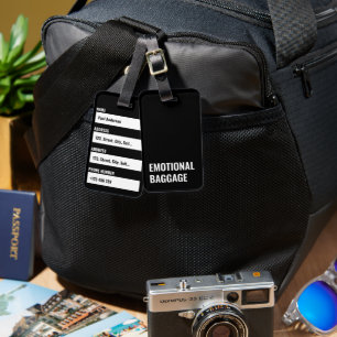 Emotional Baggage Sarcastic Funny Saying Luggage Tag