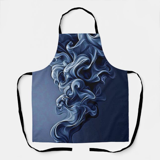 Emotional Blue Smoke Art Apron (Front)