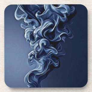 Emotional Blue Smoke Art Coaster