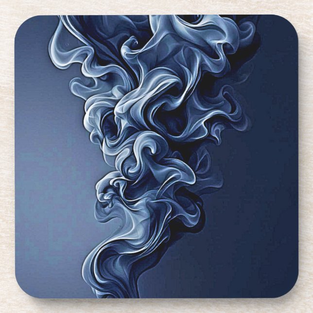 Emotional Blue Smoke Art Coaster (Front)