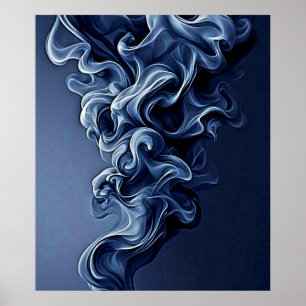 Emotional Blue Smoke Art Poster