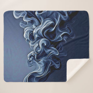 Emotional Blue Smoke Art Sherpa Blanket