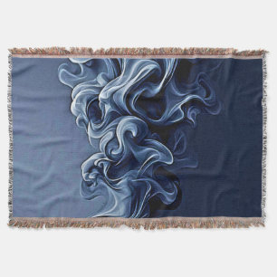 Emotional Blue Smoke Art Throw Blanket