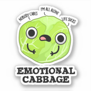 Emotional Cabbage Funny Veggie Pun 