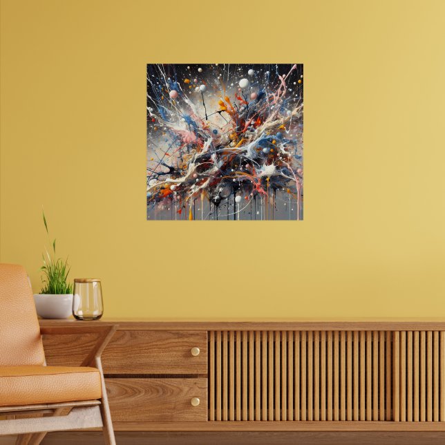 Emotional Colour Splash – Abstract Expressionist P Poster (Living Room 2)